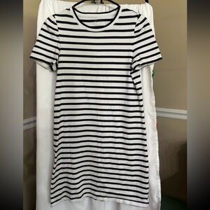 Kate Spade New York Striped T-Shirt Dress Women’s Small Black White Cotton